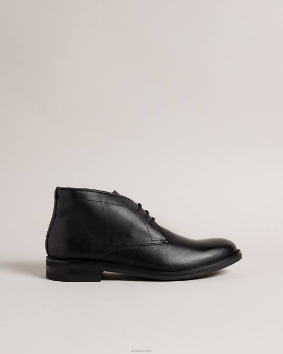 Ted Baker Hommes 60VD1799 chaussures bottes chukka en cuir à semelle boutonnée andreew noir