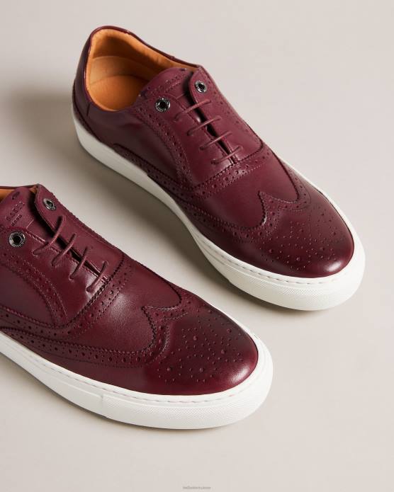 Ted Baker Hommes 60VD1876 chaussures chaussures richelieu hybrides en cuir bruni Dentton sang de bœuf