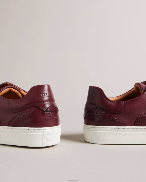 Ted Baker Hommes 60VD1876 chaussures chaussures richelieu hybrides en cuir bruni Dentton sang de bœuf