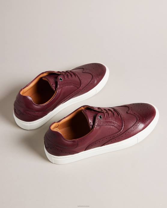 Ted Baker Hommes 60VD1876 chaussures chaussures richelieu hybrides en cuir bruni Dentton sang de bœuf
