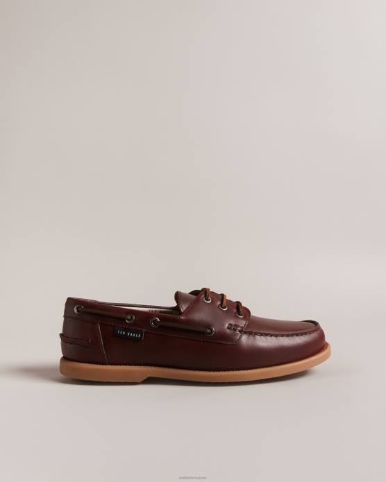 Ted Baker Hommes 60VD1900 chaussures Chaussure bateau classique en cuir ciré Kenricw brun