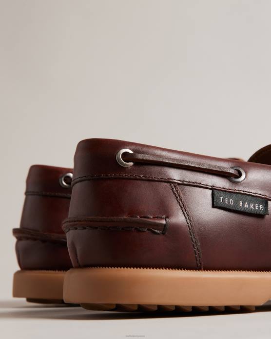 Ted Baker Hommes 60VD1900 chaussures Chaussure bateau classique en cuir ciré Kenricw brun