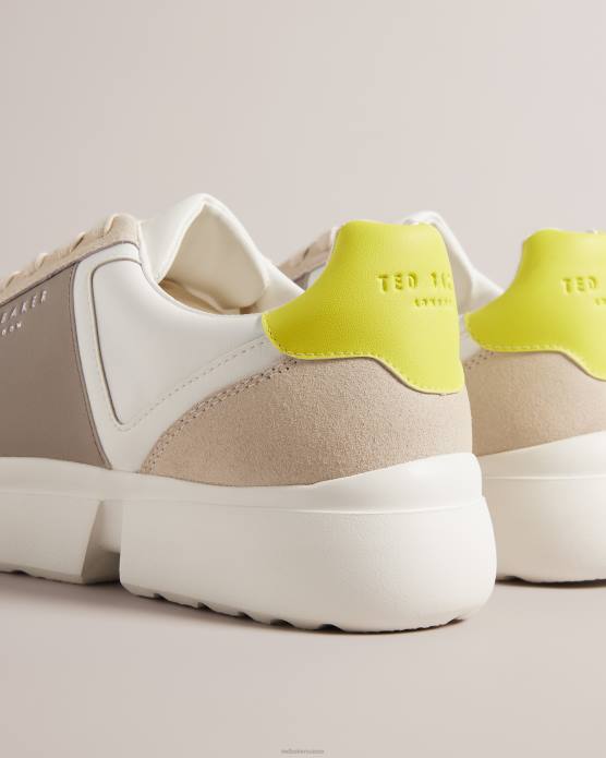 Ted Baker Hommes 60VD1795 chaussures baskets en cuir cecyle citron vert