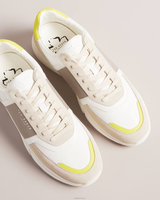 Ted Baker Hommes 60VD1795 chaussures baskets en cuir cecyle citron vert