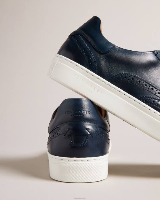 Ted Baker Hommes 60VD1864 chaussures chaussures richelieu hybrides en cuir bruni Dentton bleu moyen