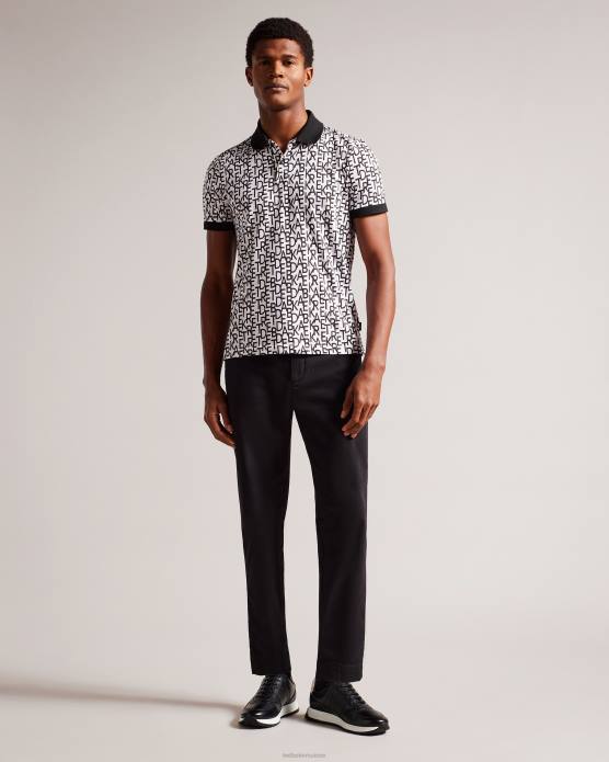 Ted Baker Hommes 60VD1910 chaussures baskets frayne en cuir saffiano noir