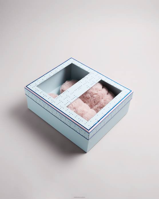 Ted Baker Hommes 60VD930 chaussures pantoufles lopsey en fausse fourrure rose foncé