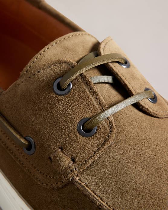 Ted Baker Hommes 60VD1883 chaussures chaussures bateau en daim euens vert foncé