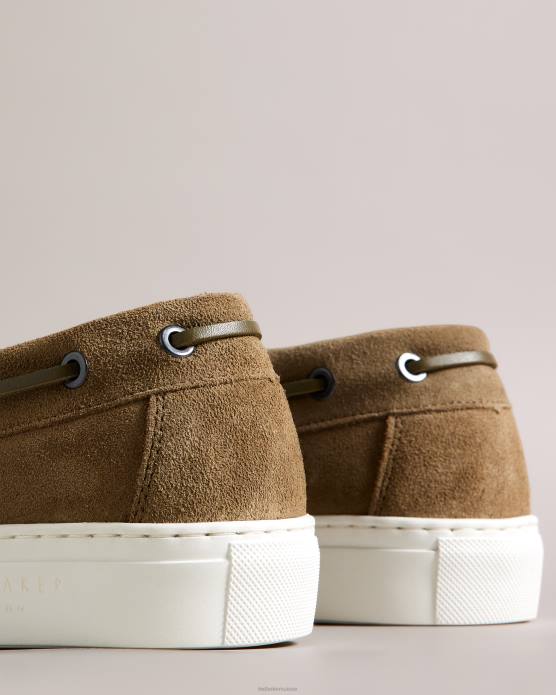 Ted Baker Hommes 60VD1883 chaussures chaussures bateau en daim euens vert foncé