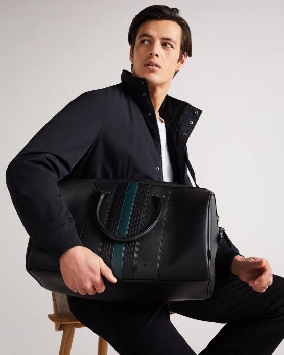 Ted Baker Hommes 60VD1755 Sacs sac fourre-tout en pu à rayures evyday noir
