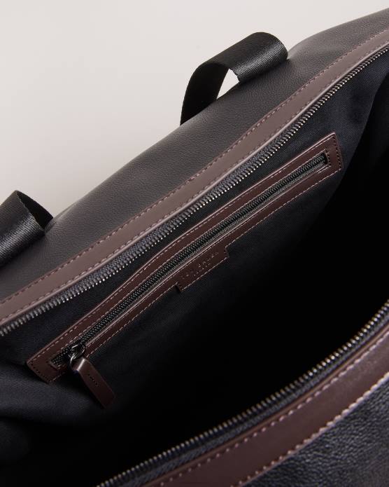 Ted Baker Hommes 60VD1757 Sacs fourre-tout Josua en faux cuir noir