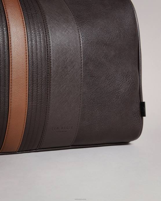 Ted Baker Hommes 60VD1769 Sacs sac fourre-tout en pu à rayures evyday brn-choc
