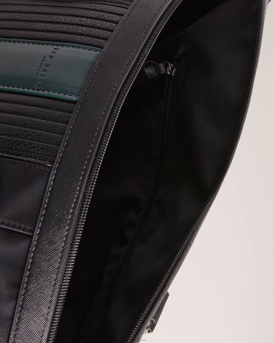 Ted Baker Hommes 60VD1774 Sacs sac fourre-tout rayé en polyuréthane sergé rucks noir