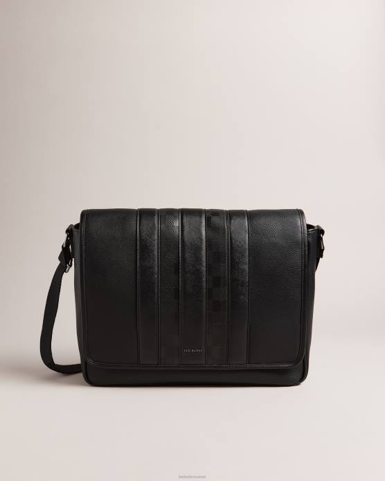 Ted Baker Hommes 60VD1753 Sacs sac messager en PU à carreaux House Wayvon noir