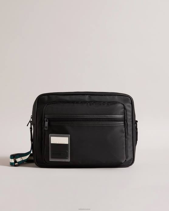 Ted Baker Hommes 60VD1760 Sacs sac messager sport rétro en sergé Matts noir