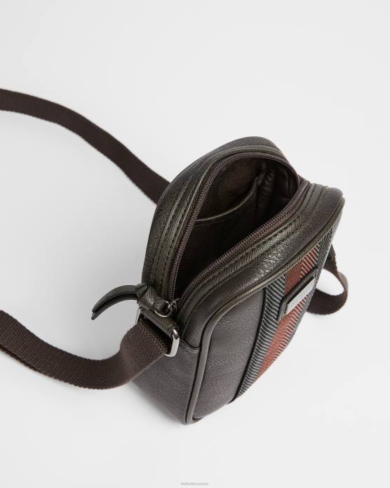 Ted Baker Hommes 60VD1786 Sacs sac bandoulière en cuir sundie mini chocolat brun