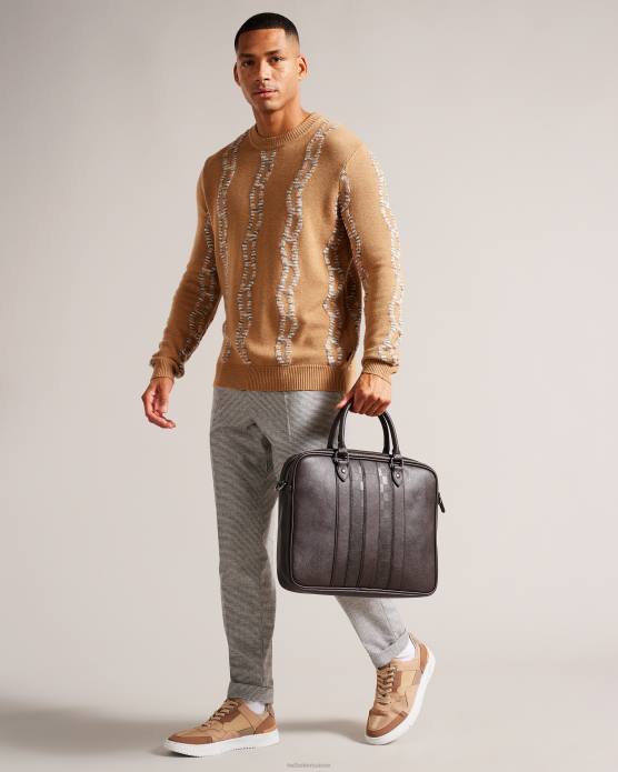 Ted Baker Hommes 60VD1767 Sacs sac à documents en pu waymon house check chocolat brun