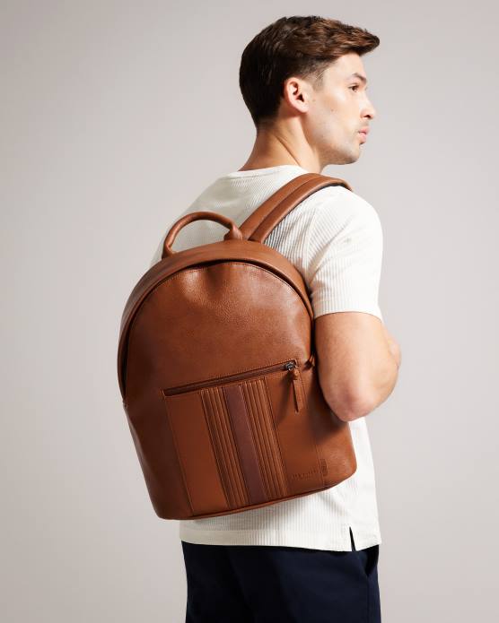 Ted Baker Hommes 60VD1777 Sacs sac à dos en pu rayé Esentle bronzer