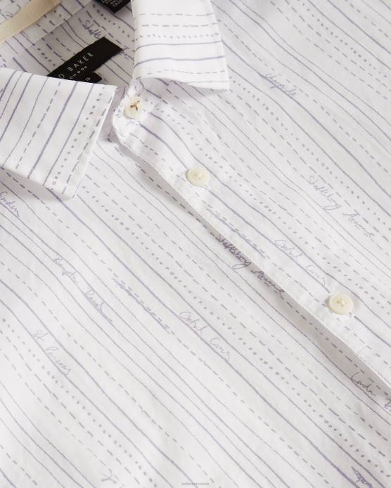 Ted Baker Hommes 60VD1647 vêtements chemise rayée hadlo violet