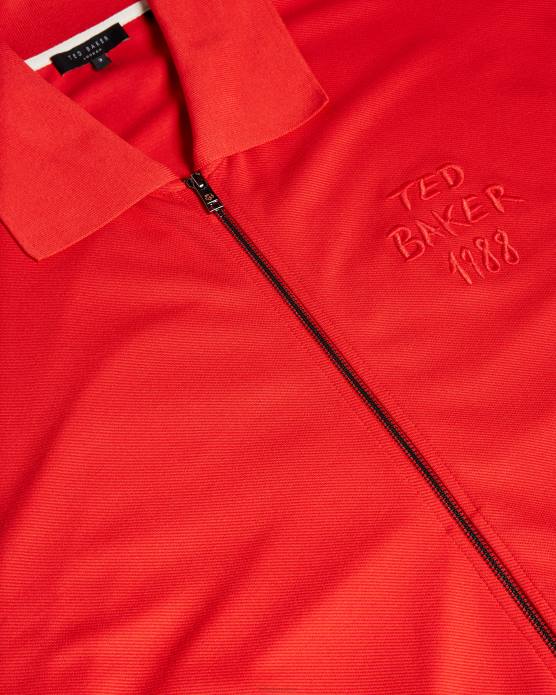 Ted Baker Hommes 60VD1627 vêtements lymn ls jersey graphique zippé rouge vif