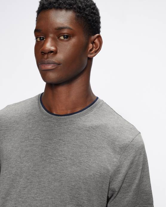 Ted Baker Hommes 60VD1663 vêtements t-shirt à manches courtes helpa marnes grises