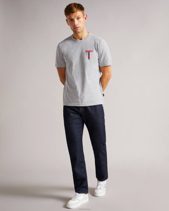 Ted Baker Hommes 60VD1705 vêtements t-shirt universitaire tedford ss marnes grises