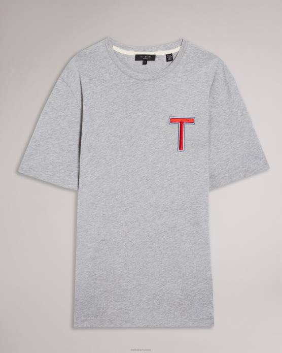Ted Baker Hommes 60VD1705 vêtements t-shirt universitaire tedford ss marnes grises