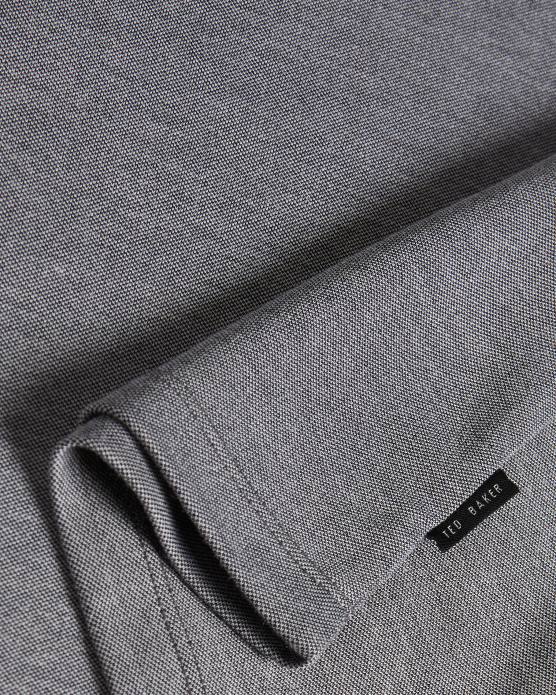 Ted Baker Hommes 60VD1628 vêtements polo à col tissé frend ss noir