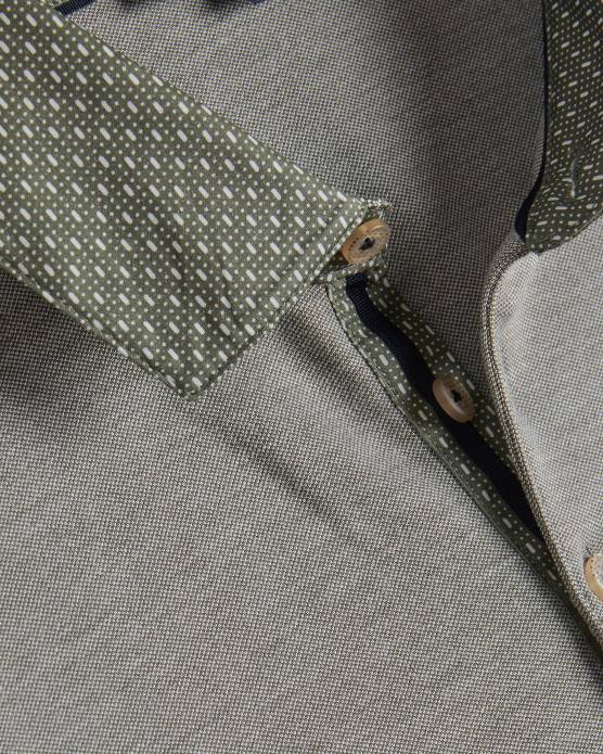Ted Baker Hommes 60VD1659 vêtements polo à col tissé frend ss kaki