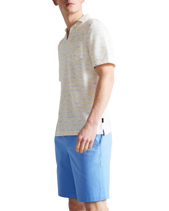 Ted Baker Hommes 60VD1703 vêtements polo en tissu éponge à col ouvert milson ss jaune