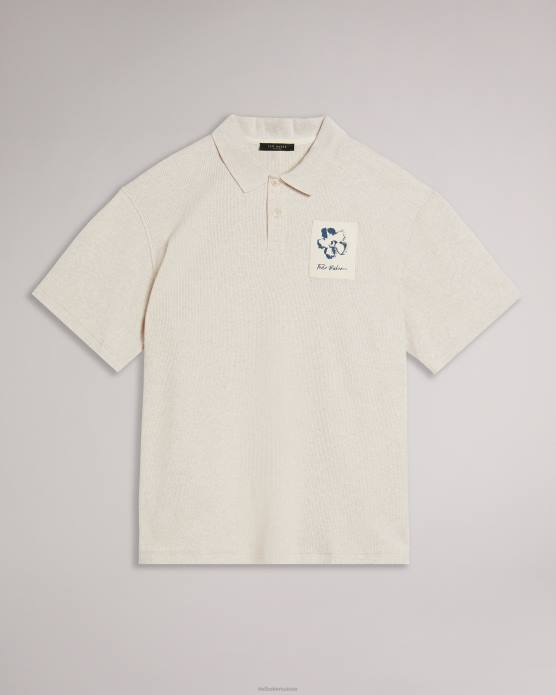 Ted Baker Hommes 60VD1719 vêtements polo côtelé à manches courtes marden naturel