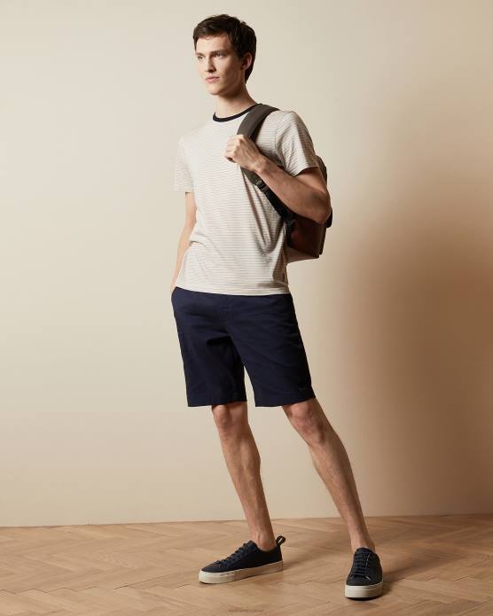 Ted Baker Hommes 60VD1692 vêtements short en coton semi-uni corto marine