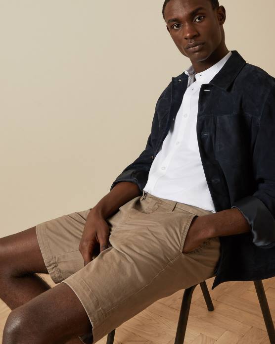 Ted Baker Hommes 60VD1704 vêtements short chino en coton buenose naturel