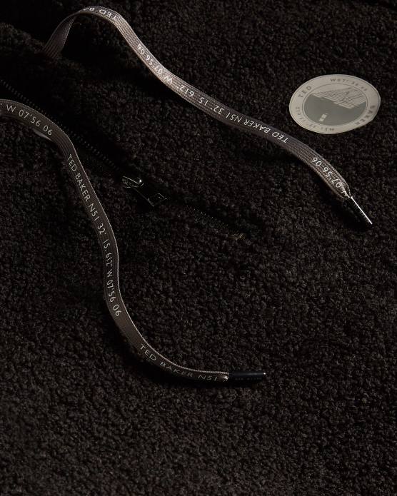 Ted Baker Hommes 60VD1690 vêtements pull à demi-zip en jersey texturé Redmond noir