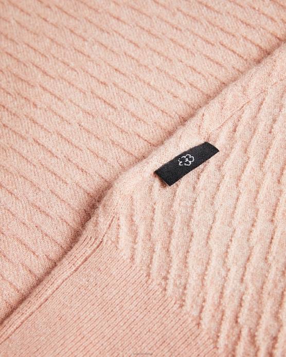 Ted Baker Hommes 60VD1717 vêtements knares ls - pull texturé à col rond rose
