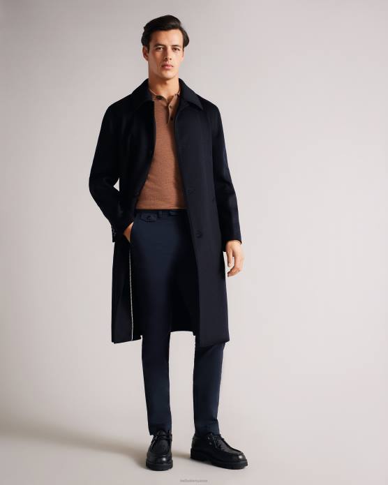 Ted Baker Hommes 60VD1635 vêtements manteau en laine pow-pow marine