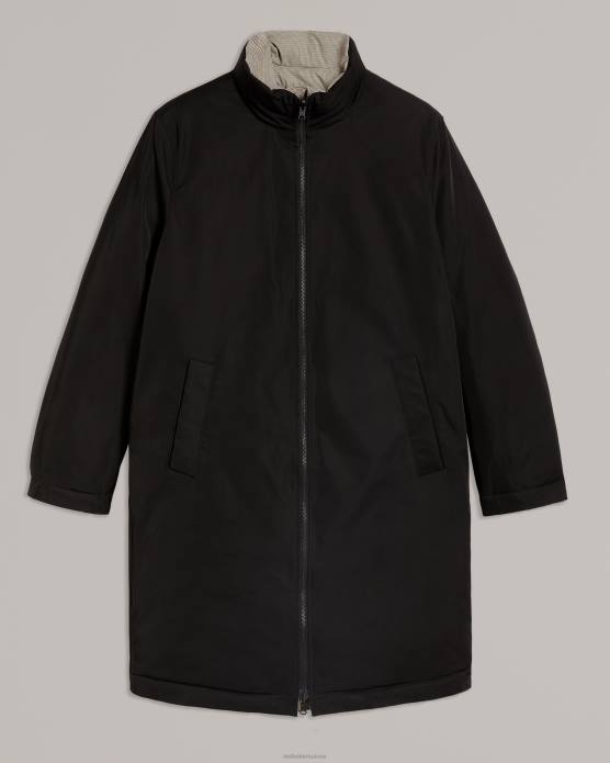 Ted Baker Hommes 60VD1642 vêtements Manteau réversible à col cheminée ouaté Earlish noir