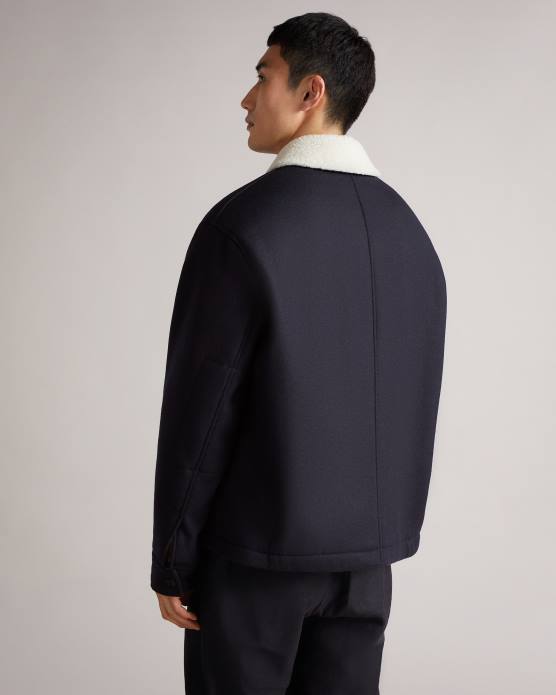 Ted Baker Hommes 60VD1667 vêtements veste en laine contrecollée jansky marine