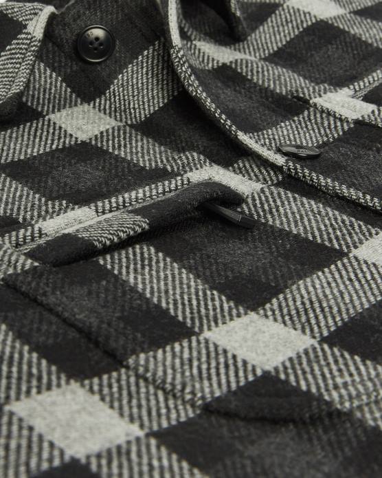 Ted Baker Hommes 60VD1670 vêtements veste ouatée en laine à carreaux inclinés gris