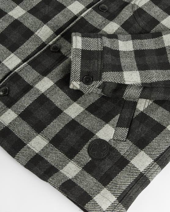 Ted Baker Hommes 60VD1670 vêtements veste ouatée en laine à carreaux inclinés gris