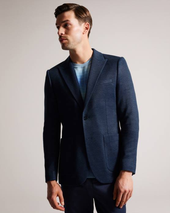 Ted Baker Hommes 60VD1326 vêtements keanuj blazer coupe slim en jersey marine
