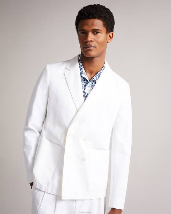 Ted Baker Hommes 60VD1398 vêtements blazer croisé ithon en ottoman blanc