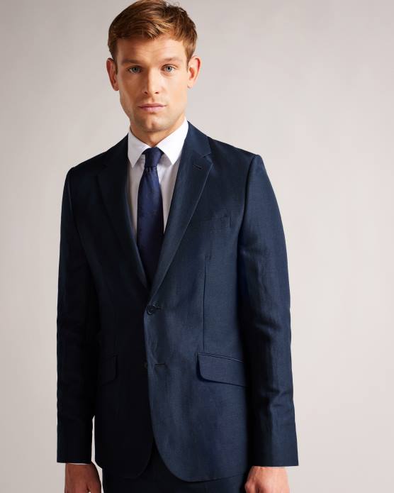 Ted Baker Hommes 60VD1449 vêtements blazer en laine et lin lancej marine