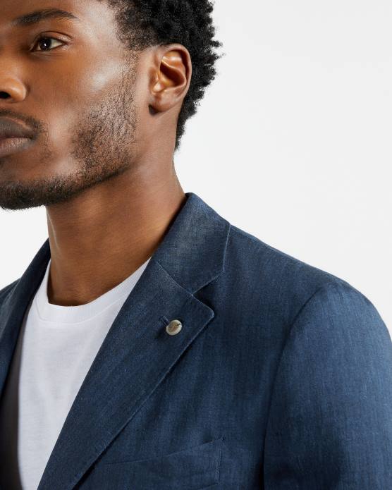 Ted Baker Hommes 60VD1639 vêtements blazer en mélange de lin yucca marine