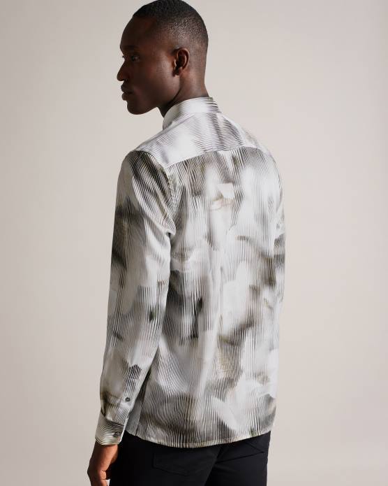 Ted Baker Hommes 60VD1303 vêtements galmoy - chemise fleurie à manches longues multicolore