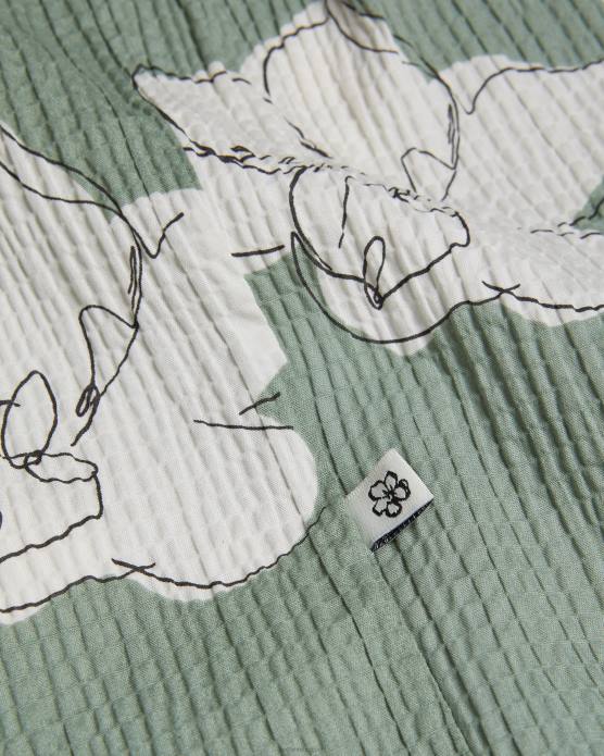 Ted Baker Hommes 60VD1375 vêtements coving - chemise à manches courtes à grand imprimé fleuri vert clair