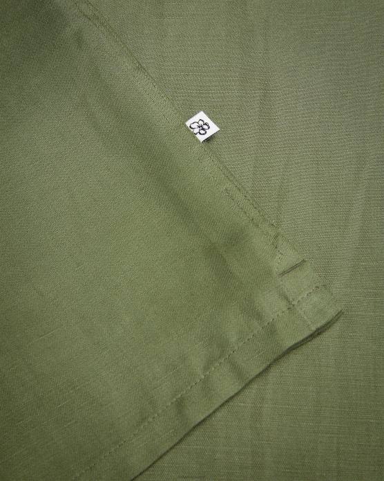 Ted Baker Hommes 60VD1416 vêtements chemise à col revera en lin tencel à manches courtes wesland olive