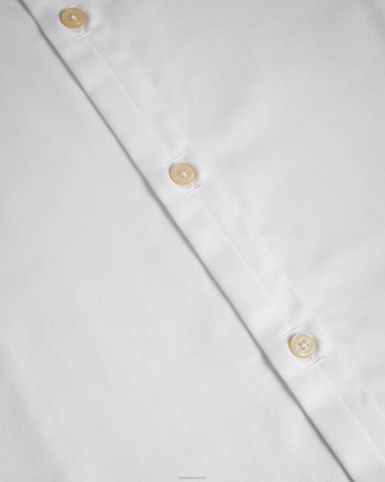 Ted Baker Hommes 60VD1426 vêtements chemise stretch en satin à manches longues blanc