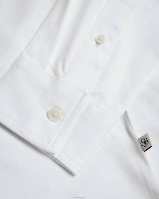 Ted Baker Hommes 60VD1484 vêtements chemise en jersey brillant à manches longues Marros blanc