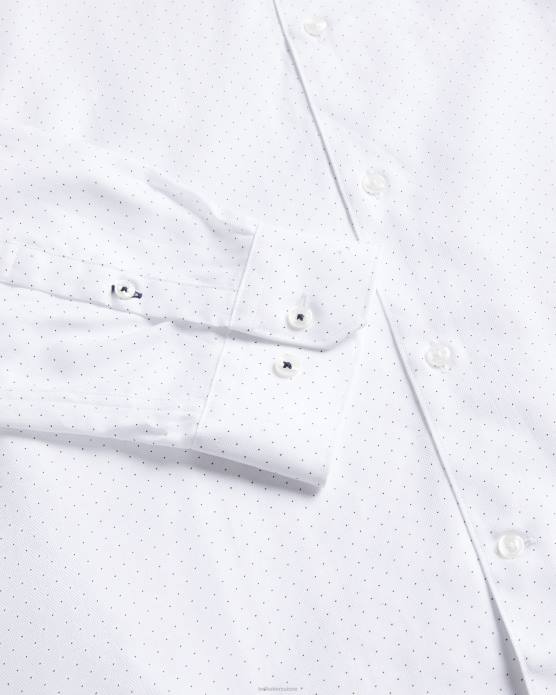 Ted Baker Hommes 60VD1511 vêtements Hysopss - Chemise coupe slim à imprimé mini pois blanc